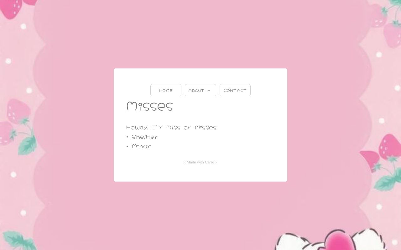 Carrd profile picture for @misses